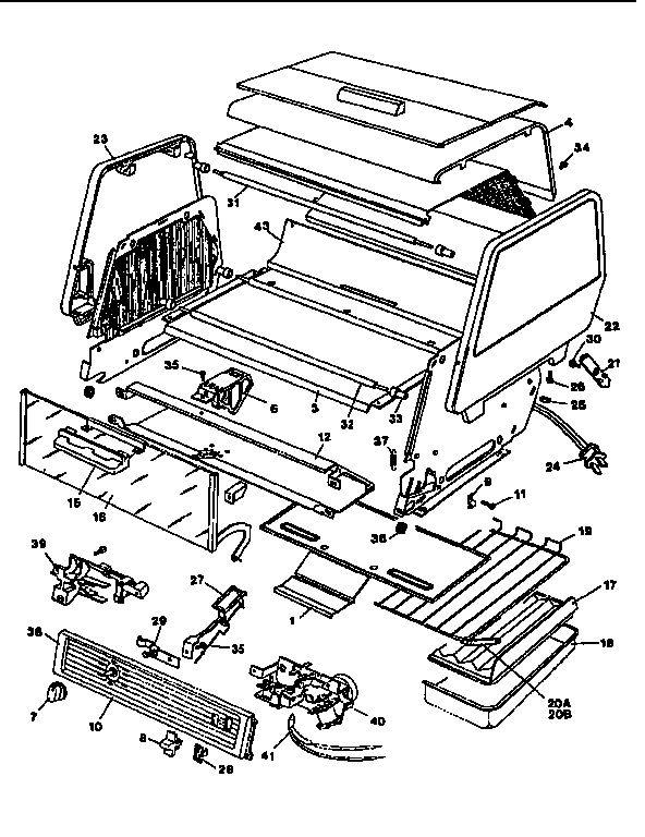 Replacement Parts Diagram and Parts List for TRO670-04  Black and Decker Toaster Oven